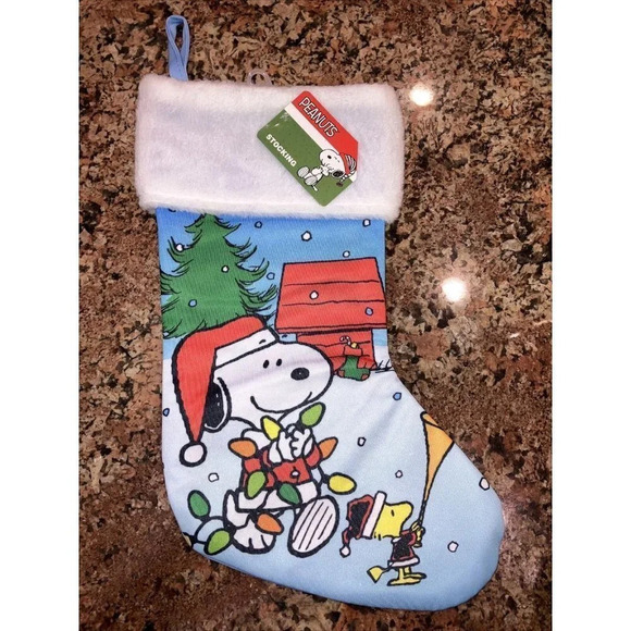 Snoopy Woodstock 15" Christmas Stocking NWT - Picture 1 of 2